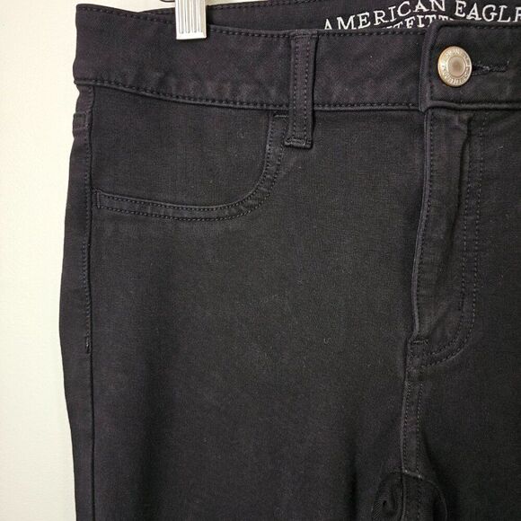 EUC AMERICAN EAGLE OUTFITTERS BLACK JEGGING SUPER STRETCH SIZE 6 - Picture 5 of 14